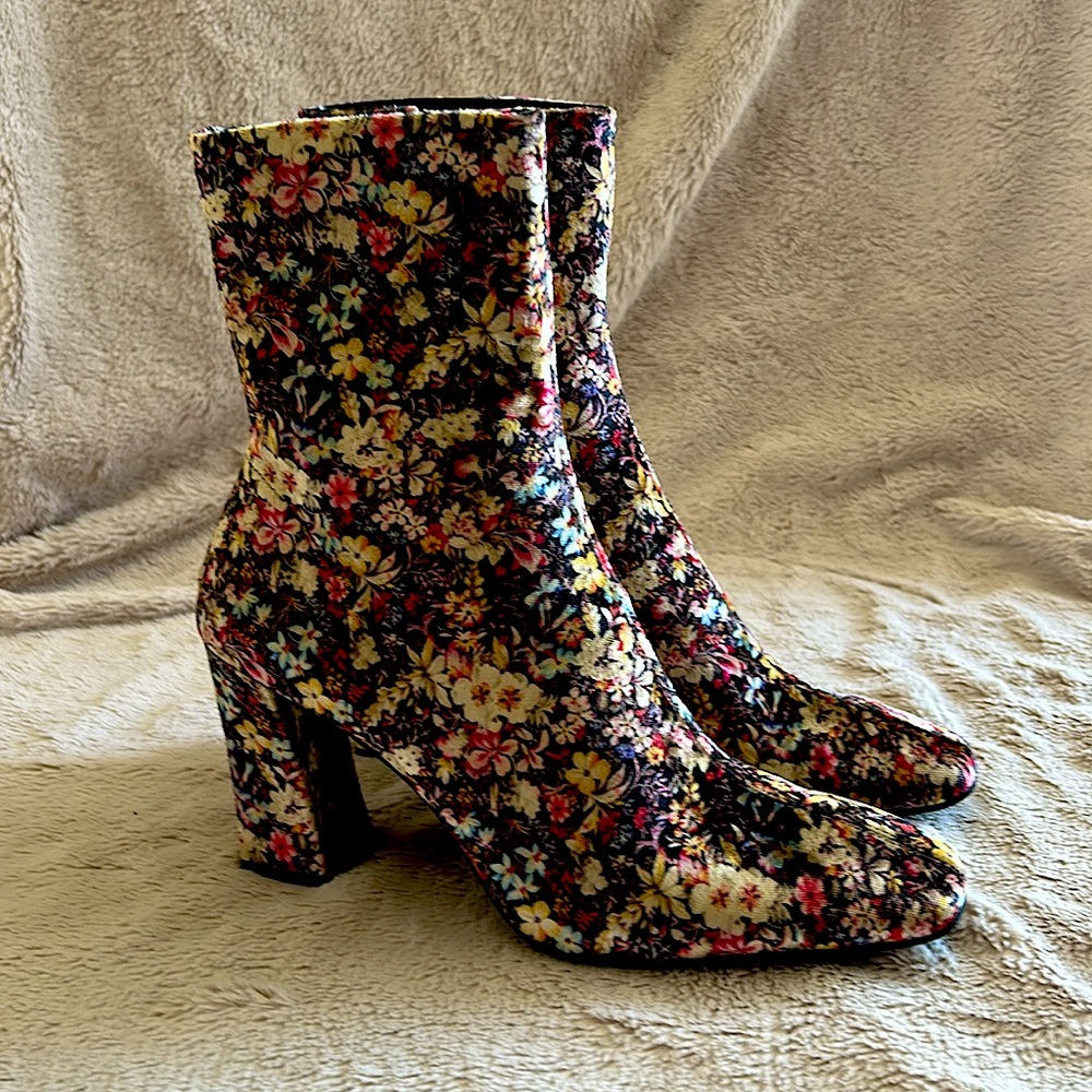 Jeffrey Campbell Multi Velvet Floral Boots